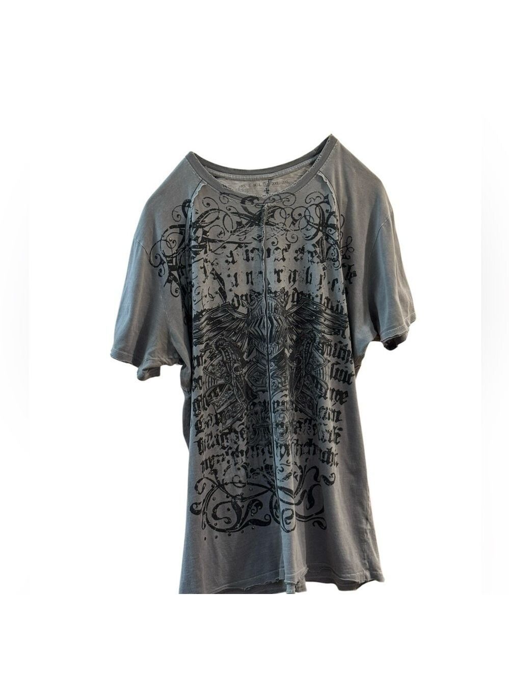 Affliction Mens Graphic Distressed  Short Sleeve T-SHIRT Size XL - Picture 3 of 9